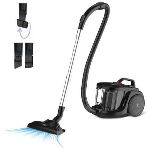 Taurus Guzzler Cyclone - Aspirador sin Bolsa, 850W, para Todo Tipo de Suelos, depósito 2L, Doble Sistema de filtración, filtros extraíbles y Lavables, Ruedas de Goma, Recoge Cables, Accesorios