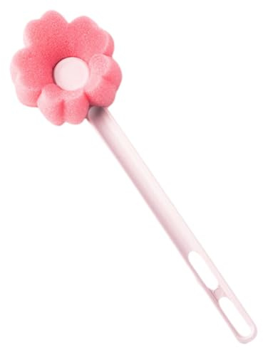 ARTSEWPLY Brosse à Tasse Fleur Éponge Longue Poignée, Outil de Nettoyage pour Biberon et Bouteille, Accessoire Ménager Cuisine et Usage Quotidien, Couleur Blanche,