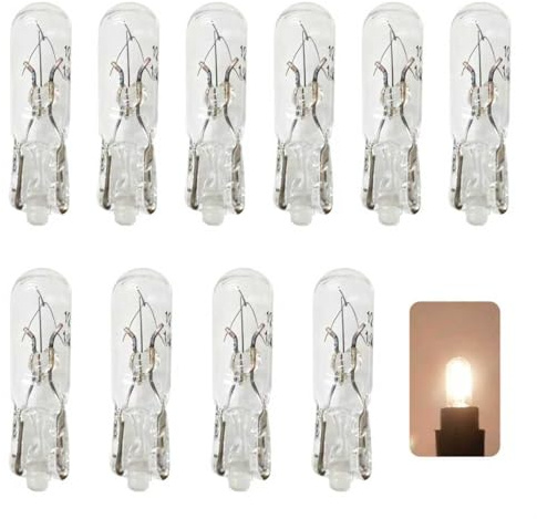 SIGANDG 12V T5 W1.2W LED Incandescent Tableau Bord Light Blanc | Ampoules de Rechange T5 Sans Capuchon,pour Tableau de Bord Voiture,10 PCS,Blanc