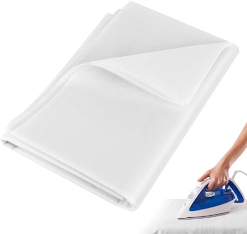 AUAUY strykinlägg – 1 x 2 m – tjocklek, Vitt Smältbart Mellanlägg för Sömnad, Strykbart Mellanlägg, Tungt, Non-Woven Enkelsidigt Lappa, Strykbart Tyg(100 * 200 cm)
