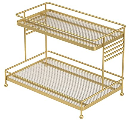 Organizador de maquillaje de 2 niveles para dormitorio, sala de estar