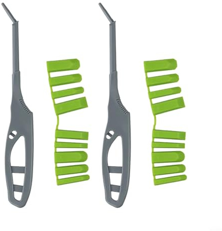 Feeshoppher 2-teiliges 9-in-1 Silikon-Abdichtungswerkzeug-Set mit rutschfestem Griff und 9 austauschbaren Pads zum Glätten von Dichtstofflinien und Entfernen in Küche, Bad, Boden, Tank, Fenster und