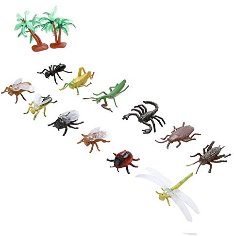 Luocute 12-teiliges Insektenmodellspielzeug aus Weichem Kunststoff, Realistische Tierfiguren für, mit Freundlichem, Sicherem Material, Zum Lernen von Kleinkindern