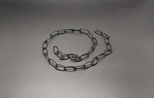 Heavy Duty Chain for Vintage Chandelier Hanging Lamp,Lighting Pendant, Mirror or Picture Suspension Chain in Bright Nickel Finish 1M (Black, 2 Packs)