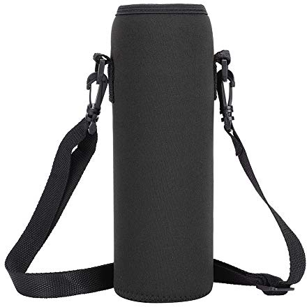 Funda para Botella de Agua, Bolsa con Correa Ajustable, Bolso Térmica Portátil de Neopreno para Senderismo Campamento Caza y Viaje