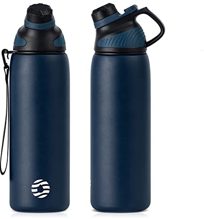 Fjbottle Stainless Steel Water Bottle 600ml/800ml/1L/1.5L with Magnetic Lid, BPA Free Insulated Water Bottle, Sports Metal Water Bottle Hot&Cold Drinks Vacuum Flask Leak-Proof for Gym, Work, Travel