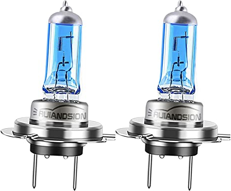 Ruiandsion 2 unids Bombilla Halógena H7 100W 24V - Xenon Blanco 6000K para Faros Antiniebla - Alta Intensidad y Larga Duración - Ideal para Camiones y Vehículos Comerciales