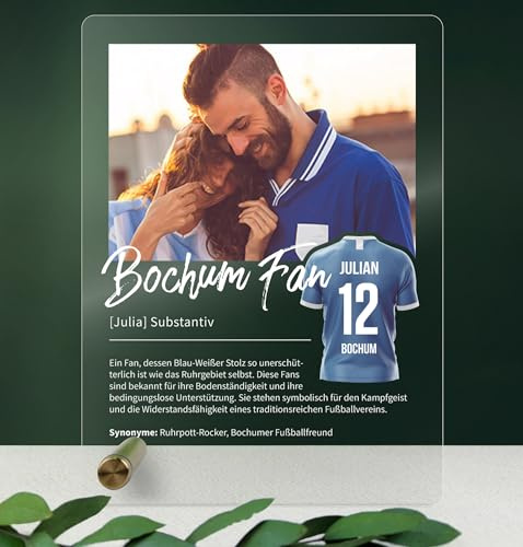 Bochum Geschenk personalisiert - Acryl Geschenk - Definition: Bochum Fan - Bochum Fanartikel, Bochum Fangeschenk, Bochum Geschenke, Geschenk für Bochumfans