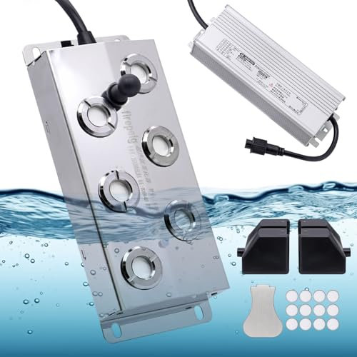 MUALROUS Ultrasonic Mist Maker Fogger 6 Head with Float Pond Fogger 5.5L/H Halloween Mister Fogger 250W Power Water Proof Mister Fog Humidifier Vegetable Preservation Landscape Greenhouse