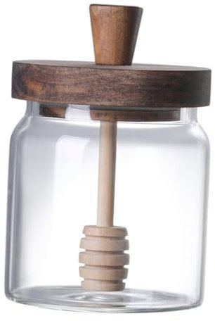 DimyFew Olla de Miel de Colmena de Vidrio, cristalería de Miel, Recipiente de Almacenamiento de Miel, Tarro de Miel para el hogar