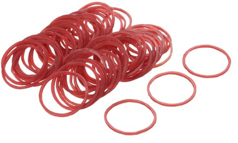 Sourcing Map 100 Pack Red Rubber Bands 25mm x 1.4mm Elastic Bands for Home Office