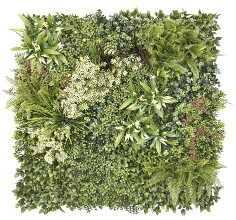 BONERVA | Jardín Vertical Santorini | Pieza 100x100cm (1m²) | Planta Artificial Decorativa para hogar, Oficina, Hotel, Restaurante, etc | MAL1223