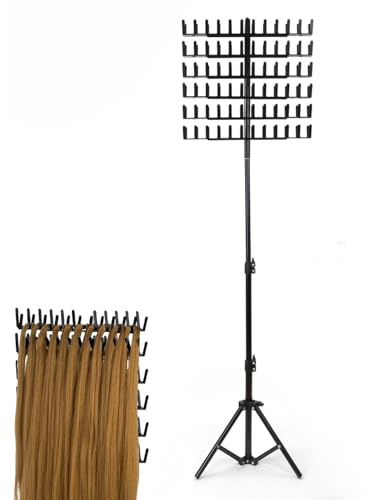 Support pour extensions de cheveux | 144 pinces à cheveux réglable en hauteur pour tresses | Étendoir à cheveux 2 côtés pour tresser les cheveux avec accessoires de coiffure pour salon de coiffure
