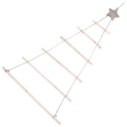 Cabilock Weihnachtsbaum-hängeleiter Hölzerner Asthalter Leiter Weihnachtsschmuck Dekoratives Wandbehang Astdekor Für Weihnachten
