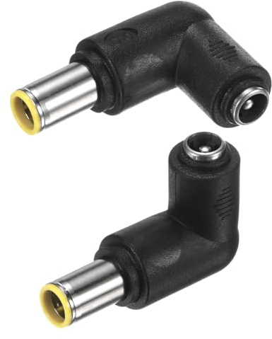 M METERXITY 2-Pack DC Connectors Adapter, 8mm Male to 5.5mm x 2.1mm Female | 90 Degree Angle Copper Jack Coupler Convert, for Portable Power Station, Solar Generators, Laptops/Solar Panel