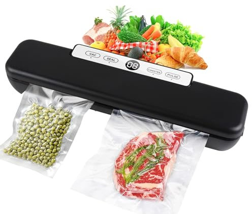 Macchina per sottovuoto per alimenti per cottura sous vide, opzioni facili 5 in 1, per conservare gli alimenti con sacchetti sottovuoto, colore nero