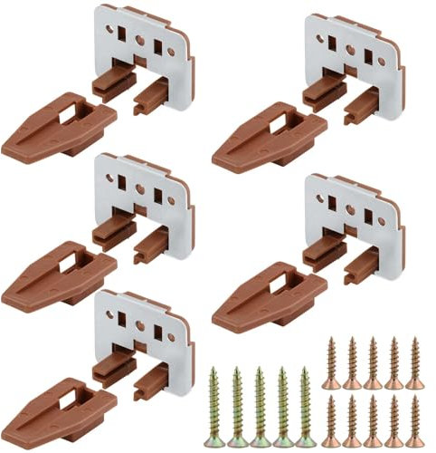 5 Sets Schubladenführungsset, Schubladenschienen für Kenlin Rite-Trak II, Kommodenschubladenersatzteile, Reparaturset, mit Metallrückseite, Ersatzteile für Kenlin Rite-Trak II