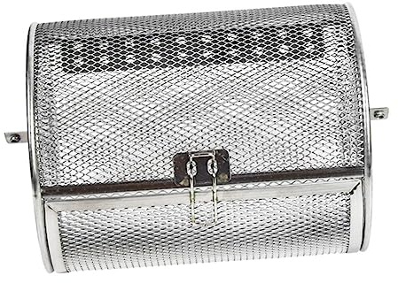 iplusmile Panier à Griller INOX pour Barbecue Cage Rotative Capacité Accessoire Pratique pour Griller Viandes Légumes et Fruits de Mer