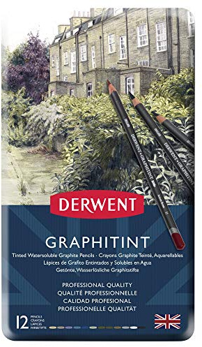 Derwent Graphitint Pencils, Metal Tin, 12 Count (0700802)