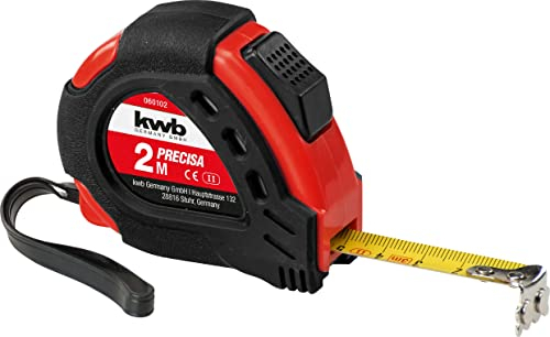 kwb Precisa Nasam Misura con metro a nastro realizzato in acciaio, 2 m, con anello a mano, incl. Attacco a cinghia, con gancio magnetico, nastro di misurazione per il misuratore di lavoro in legno, metallo e cartongesso