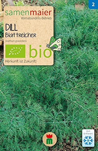 BIO Dill Blattreicher Samen - Aromatischer Kräuter-Dill für frischen Geschmack - Aussaat von April bis August - 0,4 g - Samen Maier