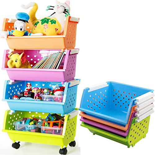 MAGDESIGNER Spielzeugtruhe für Kinder, große Körbe, Aufbewahrungskörbe, Organizer mit Rollen, kann überall bewegt werden, natürlich/primär (Primär-Kollektion)