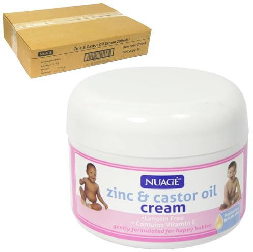 BYUP Nuage 12 Tubs Nappy Rash Cream - Natural and Effective Baby Rash Remedy with Castor Oil and Zinc Oxide