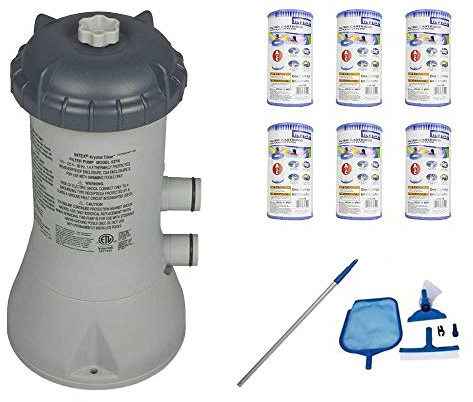 Intex Système de pompe de piscine + outils d'entretien + cartouches de rechange (lot de 6)