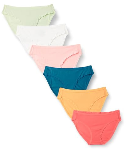 Amazon Essentials Braguita de Bikini de Algodón Mujer (Disponible en Tallas Grandes) Mujer, Paquetes Multiples