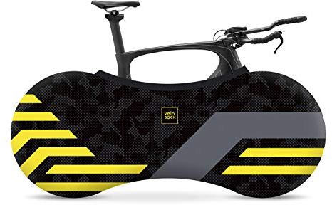 VELO Yellow Lines, Bike Cover Unisex-Adult, Taglia Unica
