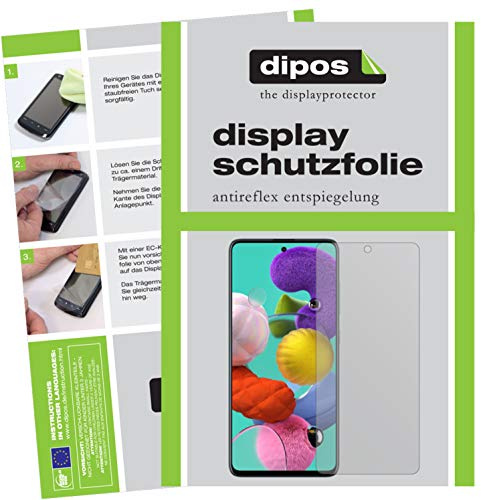 dipos 5x Displayschutzfolie matt für Samsung Galaxy A51 | Antireflex, entspiegelnd, passt perfekt, Ultra-Dünn, kratzfest, blasenfrei, Fingerprint-kompatibel, selbstklebend