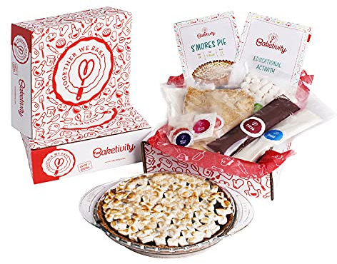 Baketivity Juego de hornear para niños, kit de suministros para fiestas de comidas para adolescentes, lecciones esenciales de cocina para pequeños cocineros, incluye ingredientes premedidos (kit de