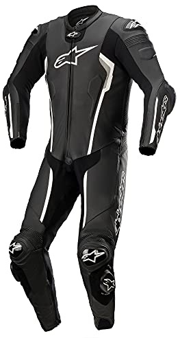 Alpinestars Missile V2 - Tuta in pelle per moto, 1 pezzo (nero/bianco, 50)