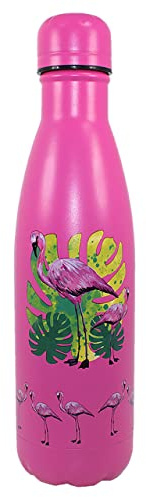 NatureVac - Flamant Rose de Deluxebase. Bouteille gourde de voyage sous vide réutilisable isotherme pour l'eau chaude, le café, le thé