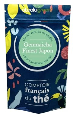 Thé Vert Genmaicha Finest Japon - Comptoir Français du Thé - Thé Vert riz soufflé - Maison Française - Thé en vrac (20 GR)
