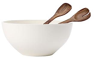 Villeroy & Boch Artesano, Set De Ensalada, 3 Piezas, Gran Fuente De Porcelana Con Cubertería A Juego