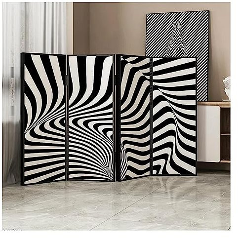 Artiz Dekorativer Raumtrenner, Faltbarer Raumtrenner Wandteiler Funktional Und Vielseitig Tragbare Trennwand Umkehrbarer Freistehender Sichtschutz (Farbe : #2, Größe : 4plates/160x80cm)