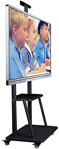 GGZONE Mobile TV Stand With 3 Shelves, 75 65 55 40 Inch Flat Curved TV Trolley On Wheels, Rolling TV Cart Height Adjustable, Black, Holds 85Kg beautiful scenery
