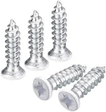 QUARKZMAN ST2.5x10mm Blanc Vis Autotaraudeuse, 100pcs Plat Tête Phillips Bois Vis pour Travail Bois
