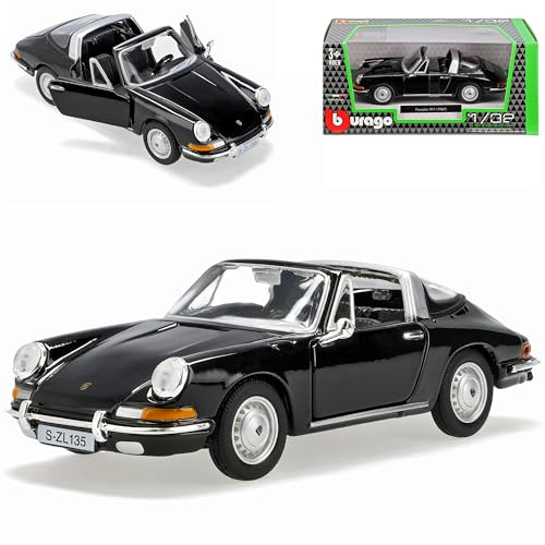 Porsche 911 Urmodell Targa Schwarz 1963-1973 1/32 Burago Modell Auto