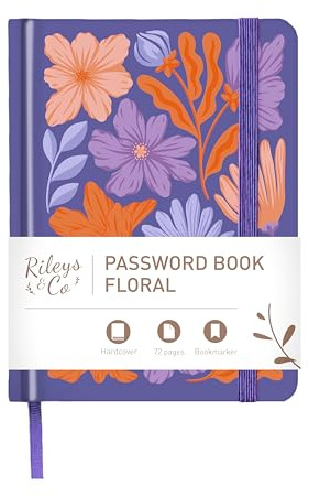 Rileys & Co. Libreta Contraseñas Índice Alfabético - Libreta Alfabética para Guardar Contraseñas Ideal Personas Mayores - Password Book Inicio Sesión, Páginas Web
