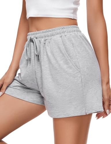 Jezonga Short Sport Femme Pantalon Décontracté avec Poches Court Été Respirant et Confortable