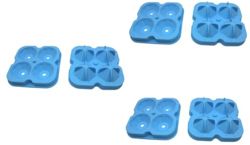 Alipis 3stücke Fach Silikon Eiswürfelform Diamant-design Eiskugeln Für Cocktails Getränke Und Desserts - Und Leicht Zu Reinigen Blau