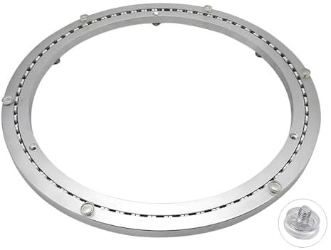 Piastra Girevole Quiet con Cuscinetto 360 Gradi per Tavolo,60cm Grande Piattaforma Girevole Centrotavola Rotante in Alluminio per Pranzo Torte TV Monitor Stand