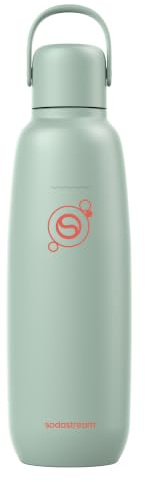sodastream Fizz & Go Cool – All Metal Bottle (Mint) Kohlensäureflasche Fassungsvermögen, 0,9 l