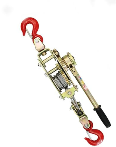 MVXBICIA 2/3/4 Ton Come-Along Cable Puller Hand Winch with Double Hook, Power Puller with Cable Rope, Manual Winch Cable Puller for Vehicle Rescue, Automotive Hoist Cable Puller 1.3/1.5m(4t)