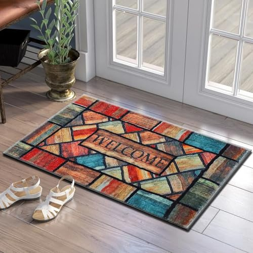 7VSTOHS Paillasson Intérieur 50x80cm, Tapis d'Entrée Antidérapant et Absorbant, Résistant, Lavable pour Porte, Couloir, et Balcon