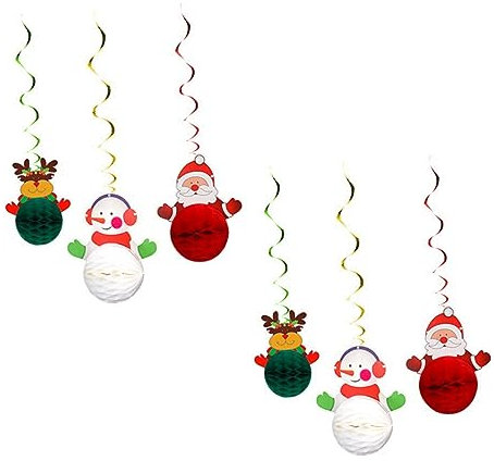 Cabilock 6stücke Spiral-hängedekoration Aus Weihnachtspapier Weihnachtspapier-anhänger Hängende Anhänger Für Weihnachtsbaumdekoration Weihnachtsdekoration Geeignet Für Weihnachtsfeiern
