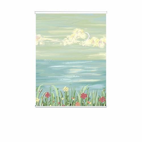 Custom Size Window Roller Blind, Easy Fit Office Door Window Shade Thermal Bathroom Bedroom Roller Shades (Drop:100cm,Green)