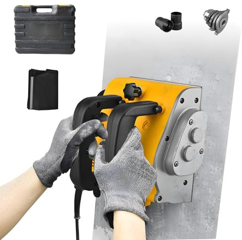 Piallatrice elettrica per pareti, Macchina per Pala da Cemento da 1200 W con Lame in Acciaio, piallatrice Portatile per pareti, profondità di Taglio Regolabile da 1 a 5 mm